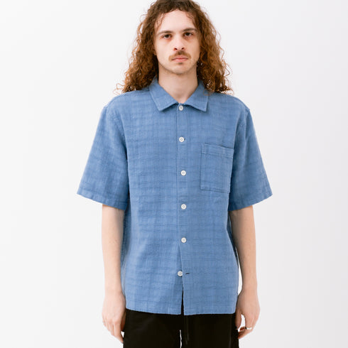 Hello Sunflower Spacey SS Shirt Blue 230 1187 Fit Front Degli Uberti